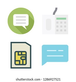 talk icon set. vector set about telephone, sim card and chat icons set.