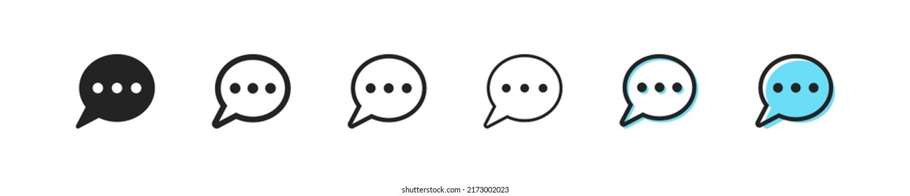 Talk icon. Speech vector symbol. Simple outline chat icons. Bubble message icons set. A dialog box, web icon. EPS10