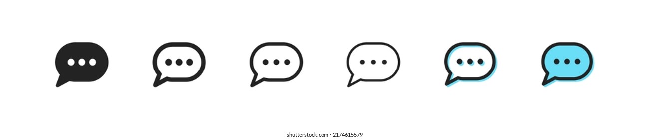 Talk icon. Speech vector symbol. Simple outline chat icons. Bubble message icons set. A dialog box, web icon. EPS10
