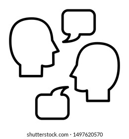Talk Icon, Vector Illustration, Business Outline