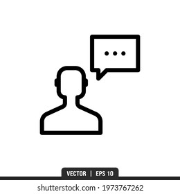 Talk icon vector, illustration logo template in trendy style. Suitable for many purposes.