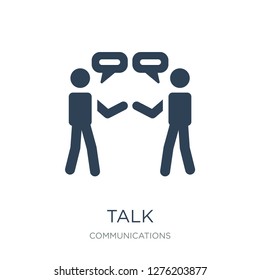 talk icon vector on white background, talk trendy filled icons from Communications collection, talk vector illustration