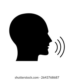 talk icon white on background