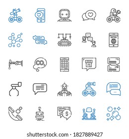 Talk Icons Set. Collection Of Talk With Bubbles, Discussion, Chat, Robot, Phone Call, Message, Smartphone, Co. Editable And Scalable Talk Icons.