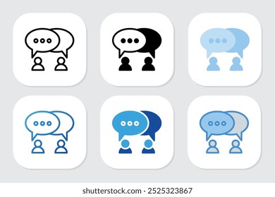 talk icons with various design styles