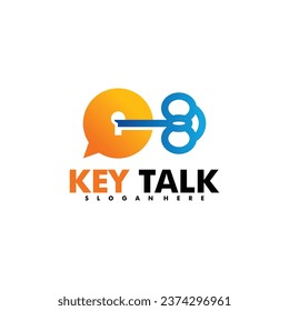 Talk key logo vector design simple. chat key logo icon