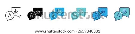 talk the language icon set. contain real-time translation, multilingual chat, cross-cultural conversation thin line and color style icon symbol sign for your app web. vector illustration