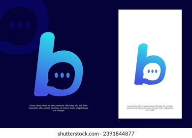 plantilla de diseño de logotipo de charla y letra b