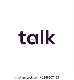 talk lettering letter mark with hidden chat bubble icon logo vector sign