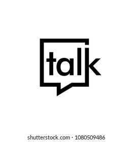 Talk Lettering Letter Mark On Chat Bubble Icon Logo Vector Sign
