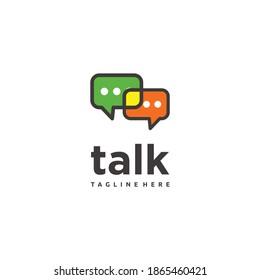 talk lettering letter mark on chat bubble icon logo vector sign