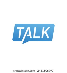 talk lettering letter mark on chat bubble icon logo vector sign