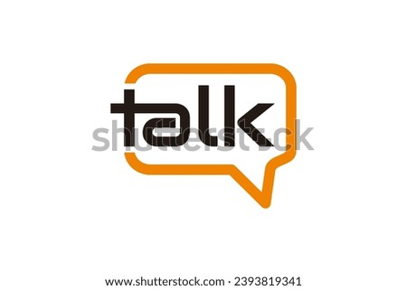 talk lettering letter mark on chat bubble icon logo vector sign