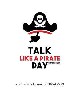 Talk Like a Pirate Day. September 19. Flat design vector. Eps 10.