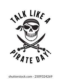 Habla como un diseño de camiseta de día pirata