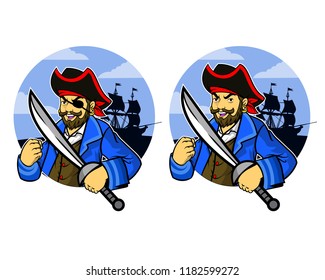 Talk Like a Pirate Day vector. Pirate cartoon character. Pirate vector illustration. bird