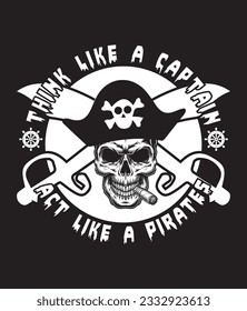 talk like pirates t-shirt design, pirates vector elements