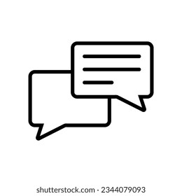 Talk Lineal Icon Symbol Vector. Schwarzes Rahmengespräch-Symbol
