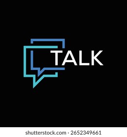 talk logo design, double rectangular bubble sound graphic icon vector