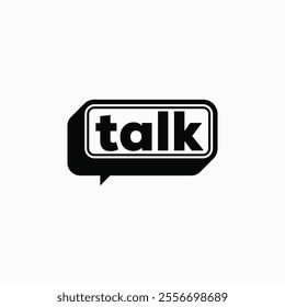 talk logo design, rectangle Sound bubbles graphic vector template