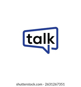 talk logo design, rectangle sound bubbles graphic vector 