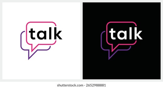 talk logo design, rectangle sound bubbles graphic icon vector template