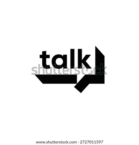 Talk logo design, rectangle sound bubbles graphic vector template