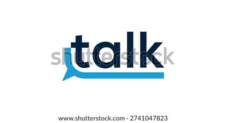 Talk logo design, rectangle sound bubbles graphic vector icon template	
