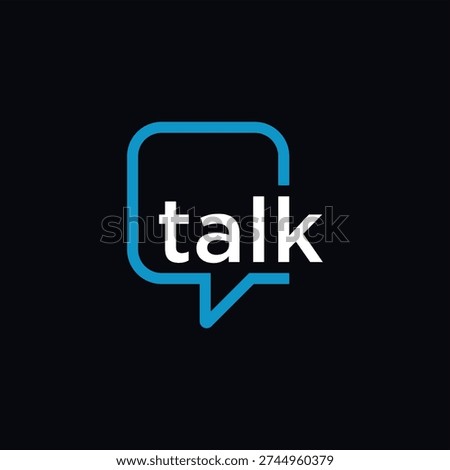 Talk logo design, rectangle sound bubbles graphic vector icon template	