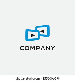 talk logo design template. chat or movie vector illustration