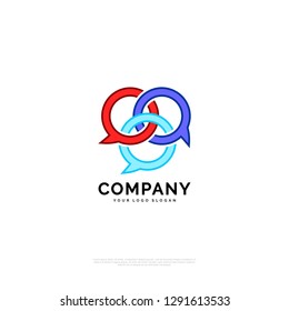 talk logo design template. creative sign. Universal vector icon. - Vector