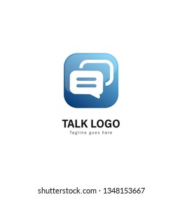 Talk logo template design. Talk logo with modern frame isolated on white background