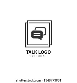 Talk logo template design. Talk logo with modern frame isolated on white background