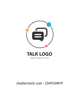 Talk logo template design. Talk logo with modern frame isolated on white background