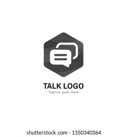 Talk logo template design. Talk logo with modern frame isolated on white background