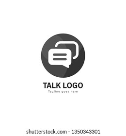 Talk logo template design. Talk logo with modern frame isolated on white background