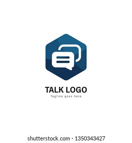 Talk logo template design. Talk logo with modern frame isolated on white background