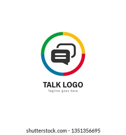 Talk logo template design. Talk logo with modern frame isolated on white background
