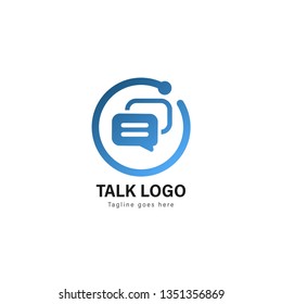 Talk logo template design. Talk logo with modern frame isolated on white background