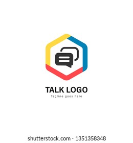 Talk logo template design. Talk logo with modern frame isolated on white background