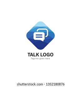 Talk logo template design. Talk logo with modern frame isolated on white background