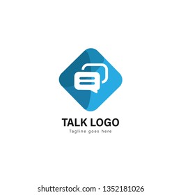 Talk logo template design. Talk logo with modern frame isolated on white background