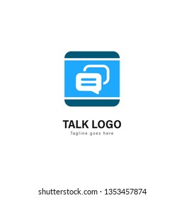 Talk logo template design. Talk logo with modern frame isolated on white background