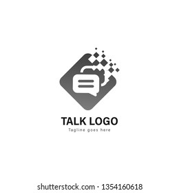 Talk logo template design. Talk logo with modern frame isolated on white background