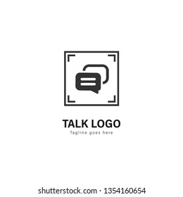 Talk logo template design. Talk logo with modern frame isolated on white background