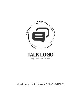 Talk logo template design. Talk logo with modern frame isolated on white background