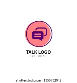 Talk logo template design. Talk logo with modern frame isolated on white background