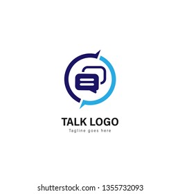 Talk logo template design. Talk logo with modern frame isolated on white background
