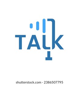 talk microphone podcast logo vector. This logo can be used for podcast content, question and answer shows, and interviews