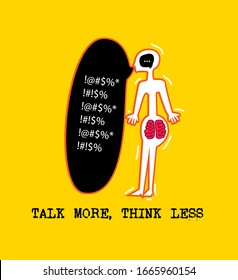 talk more, think less or digital hoax share illustration for background, wallpaper, sticker and t-shirt design 